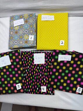 Fabric Cotton Multi Color Pre-Washed Great for Quilting and Crafts Totals 6 yds